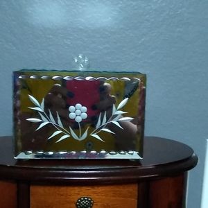 Vintage jewelry glass box.